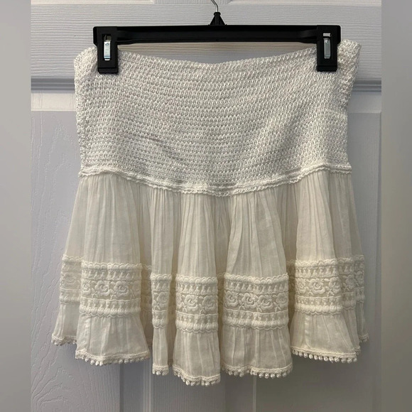 . SUNDAY ST. TROPEZ embroidered skirt in white sz M - Picture 2 of 9